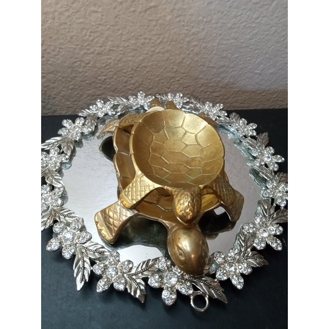 EXQUISITE Pair of Solid Brass Turtle Gradient Size Trinket Holders Large 6" Small 4" This product is a pair of exquisite...
