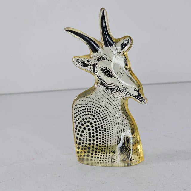 Mid 20th Century Vintage Abraham Palatnik Lucite Billy Goat Figurine Antelope Brazil For Sale - Image 5 of 6