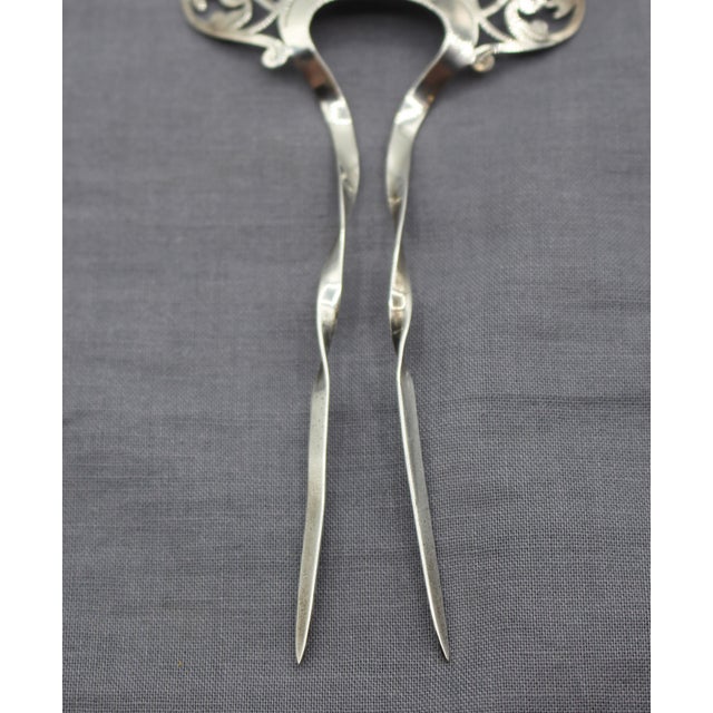 Rococo 1898 Edwardian Sterling Silver English Hair Pin For Sale - Image 3 of 7