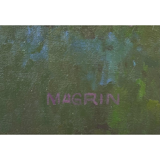 Where Evening Rests by Michael Magrin | Oil on Canvas Landscape With Trees at Dusk For Sale - Image 4 of 14