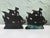 Vintage Heavy Cast Iron Elizabethan Galleon Ship Bookends – Nautical Maritime Library Decor – Pair For Sale - Image 4 of 11