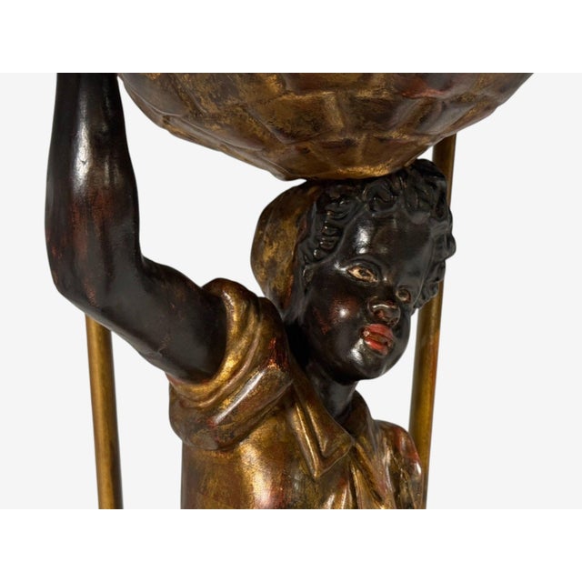 Wood 18th/19th C. Italian, Venetian Blackamoor Gueridons, Opposing Figures, Marble For Sale - Image 7 of 18