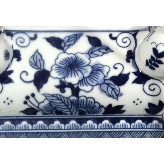 Ceramic Blue and White Porcelain Tulipière Flower Pyramids in the Dutch Delft Style, Pair For Sale - Image 7 of 9