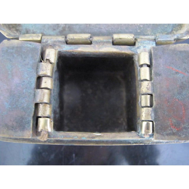 Antique Mindanao Southeast Asian Brass Lime Betel Nut Snuff Box For Sale - Image 12 of 13
