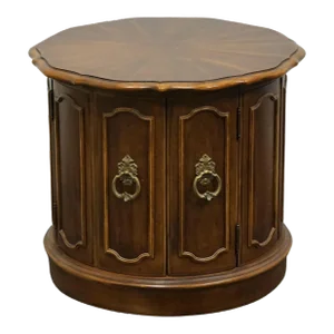 Thomasville Furniture Camille Collection Solid Cherry 26" Round Storage Drum Table 47-9031-310