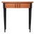 1950s Refinished Mid-Century Modern Walnut Veneer Writing Desk / Accent Table With Sculpted Drawer Pulls For Sale
