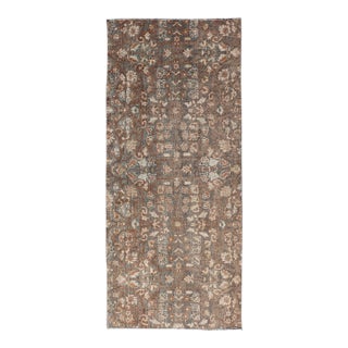 Antique Persian Sultanabad Runner With Soft Blue-Gray Field and Allover Motifs For Sale