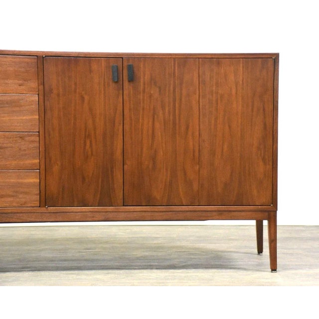 Refinished Walnut Mid Century Credenza For Sale - Image 10 of 10