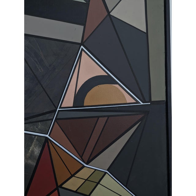 Unknwon, Cubist Abstract Painting, Acrylic For Sale - Image 5 of 8