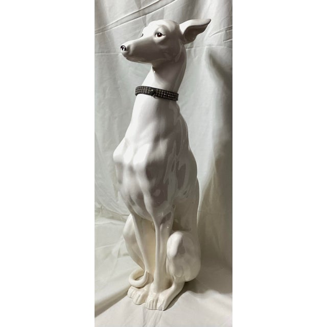 Vintage Ceramic Whippet greyhound ceramic dog 28” Good preowned condition
