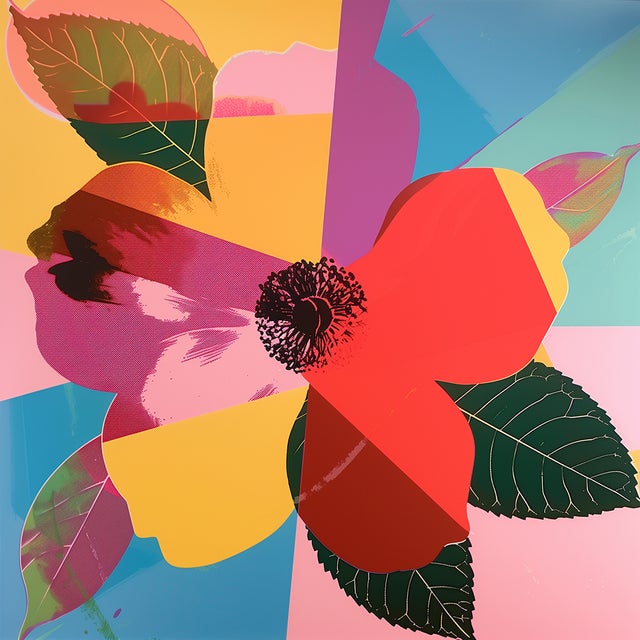 2020s Set of 4 - Art Wall Installation 40' X 40' - 'Pop Art Flowers' #4 - Limited Edition Botanical Photograph Prints in the Style of Andy Warhol, Unframed For Sale - Image 5 of 6