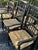 Set of 6 Vintage Black Painted Spindle-Back & Ladder-Back Rush Seat Dining Chairs For Sale - Image 11 of 12