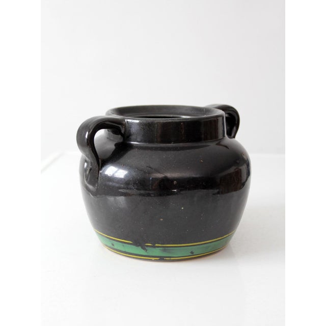 Vintage Hand Painted Floral Pottery Vase For Sale - Image 10 of 11