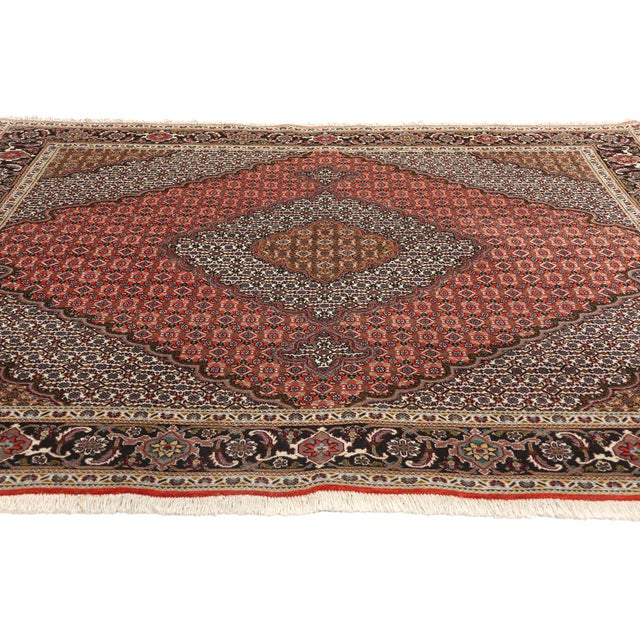 Mid-Century Modern Square Vintage Persian Mahi Tabriz Rug - 06'08 X 06'09 For Sale - Image 3 of 9