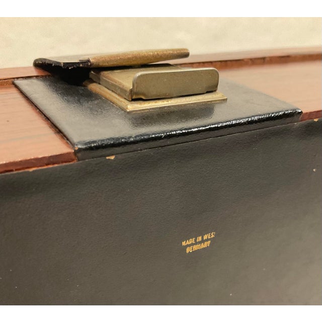 Vintage West Germany Rosewood & Brass Jewelry Box Storage Organizer Men’s Gift Trinket Box, Circa 60s For Sale - Image 9 of 12