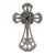 Caratandher Victorian Filigree Cross Brooch Pendant With Emerald & Diamonds in Silver For Sale