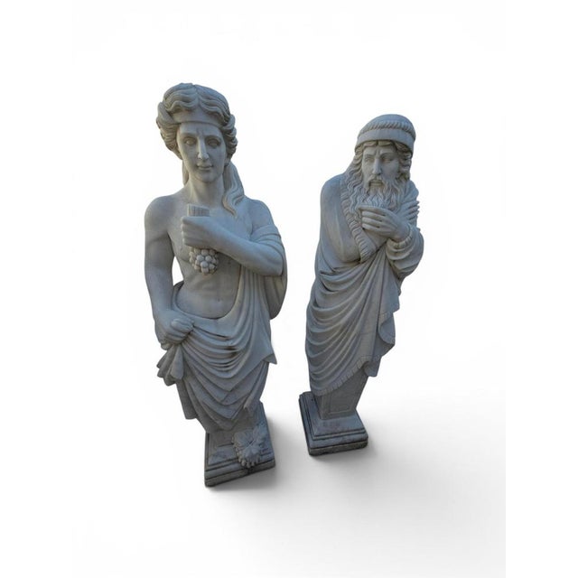 Four Seasons Sculptures in Marble, 1980s, Set of 4 For Sale - Image 6 of 8