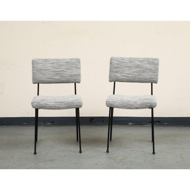 Pair of Midcentury Modern Case Study Iron Chairs With Cowtan Performance Fabric For Sale - Image 4 of 10