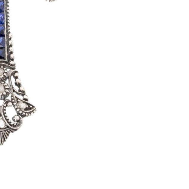Silver and Gold Cross Pendant with Sapphires and Diamonds, 1800s For Sale - Image 5 of 6