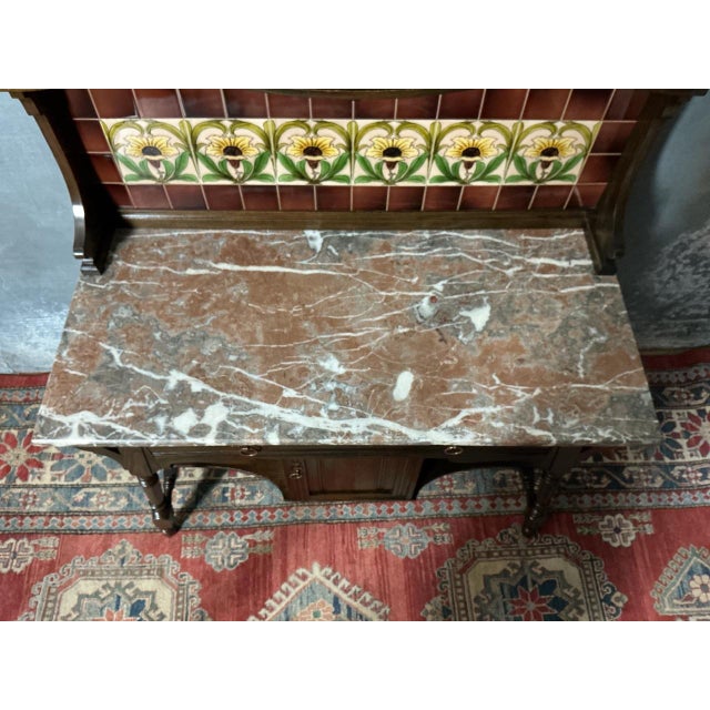 Antique Arts and Crafts Washstand, 1890s, in Flawless conditions. Designed 1890 to 1919 This piece is attributed to the...