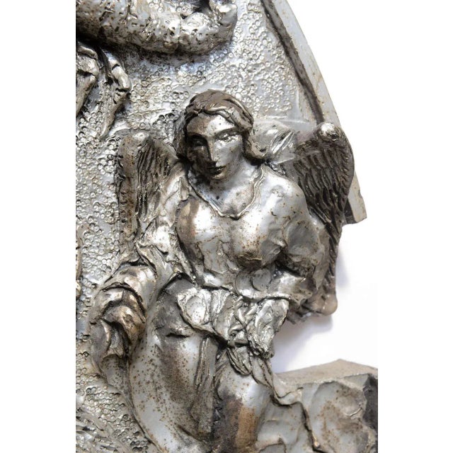 "Finesse Originals" 1970s Metallic Brutalist Zodiac Wall Sculpture Mirror For Sale - Image 9 of 10