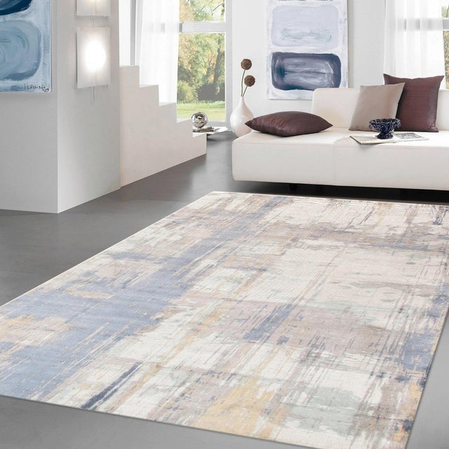 2020s Pasargad Home Modern Ivory Area Rug- 8' 0'' X 10' 0'' For Sale - Image 5 of 6