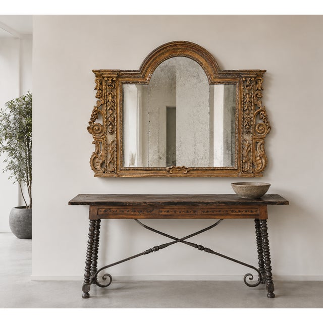 Early 18th Century Carved and Gilded Wooden Mantelpiece, Northern Italy For Sale - Image 4 of 18