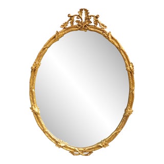 Carver's Guild Acorn Oval Gilt Mirror For Sale