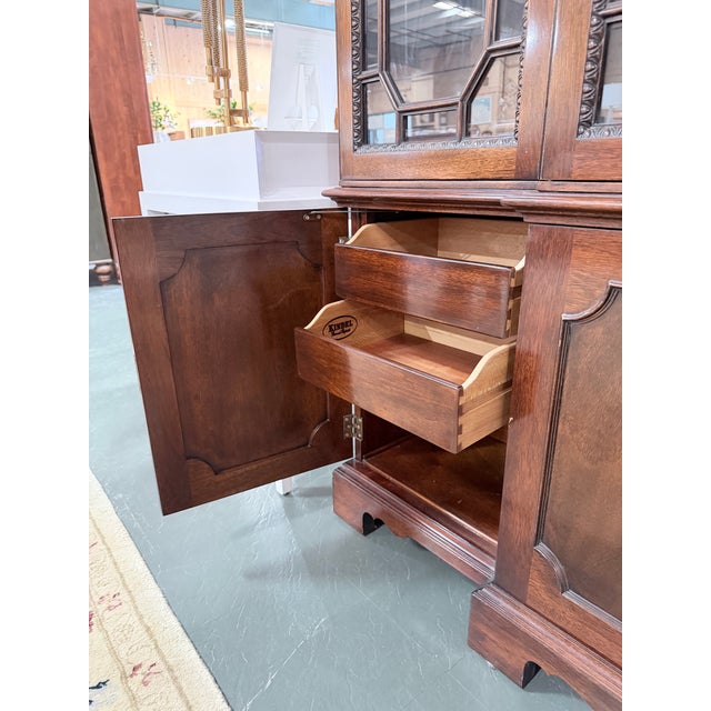 Brown Late 20th Century Kindel Winterthur Mahogany Breakfront China Cabinet For Sale - Image 8 of 12