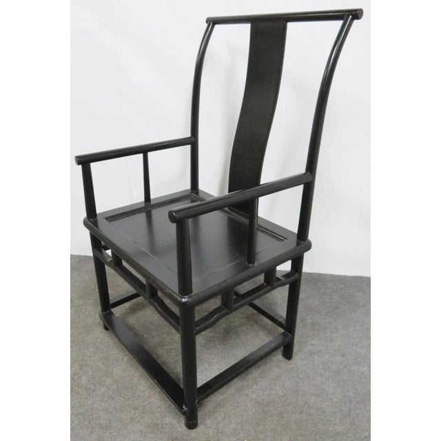 Mid 20th Century Mid 20th Century Asian Style Ebonized Lacquered Armchair For Sale - Image 5 of 7