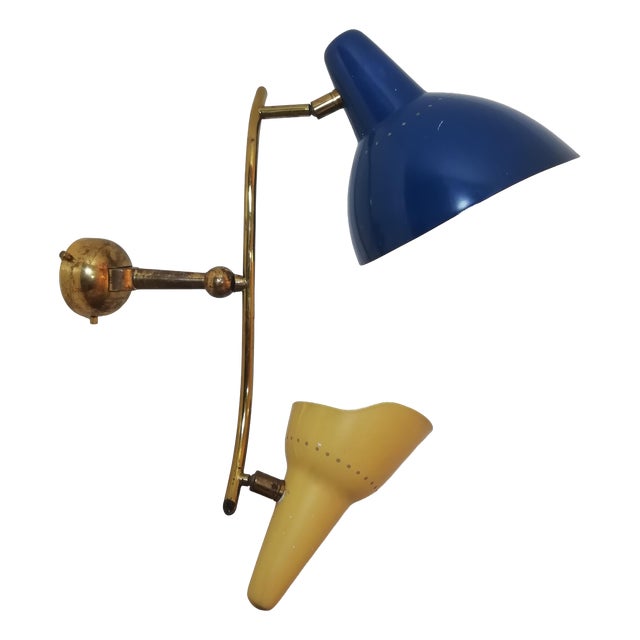 Two-Cone Wall Lamp by Oscar Torlasco for Lumen, Italy, 1950s For Sale