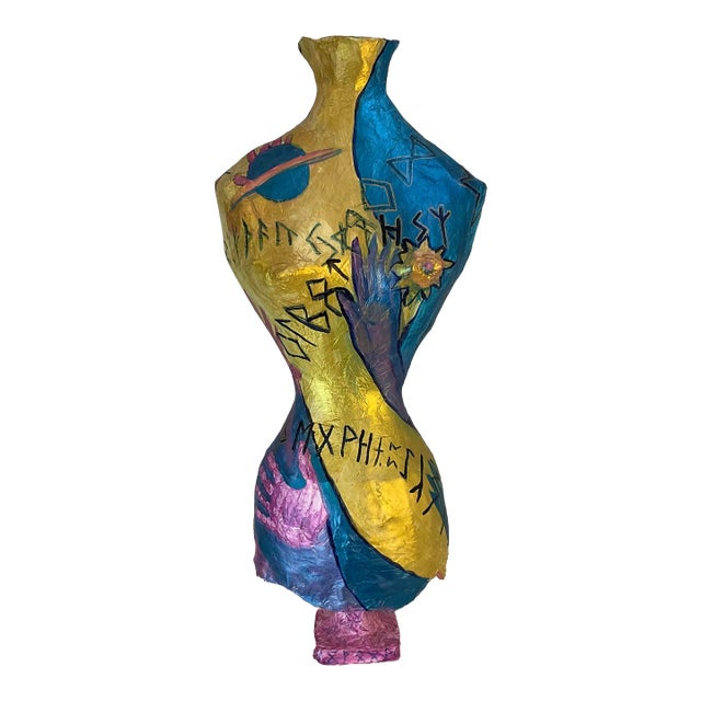 1980s Abstract Post Modern Female Torso Sculptural Painting After Peter Keil For Sale