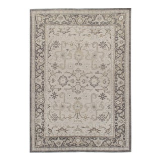 Classic Tabriz Style Ivory Handwoven Rug 5'2 X 7'5 For Sale