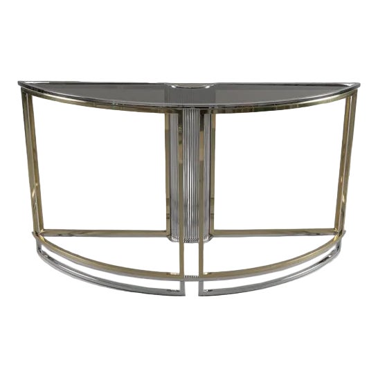 Bicolor Console with Smoked Glass Top, Italy, 1960s For Sale