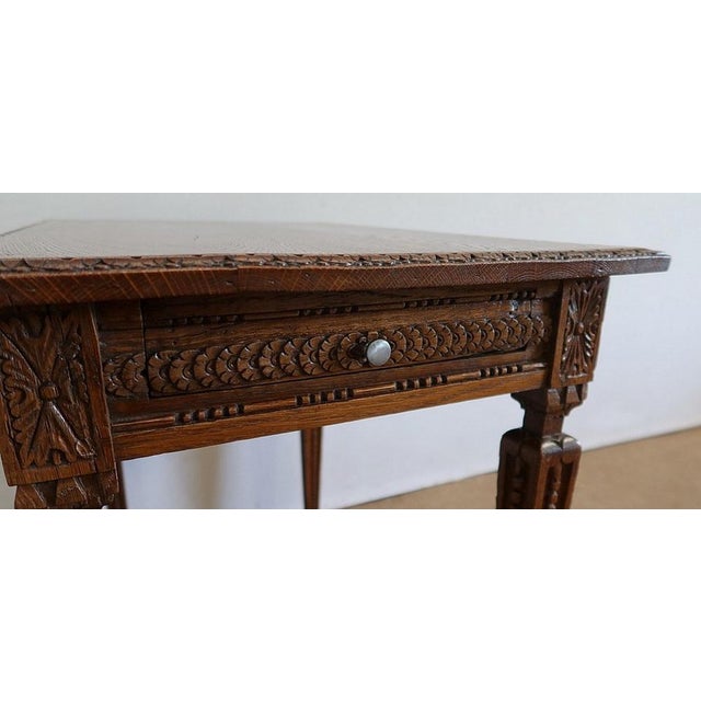 Small Louis XVI Side Table in Solid Oak, 1900 For Sale - Image 18 of 18