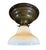 Vintage Brass and Milkglass Ceiling Light For Sale - Image 4 of 5