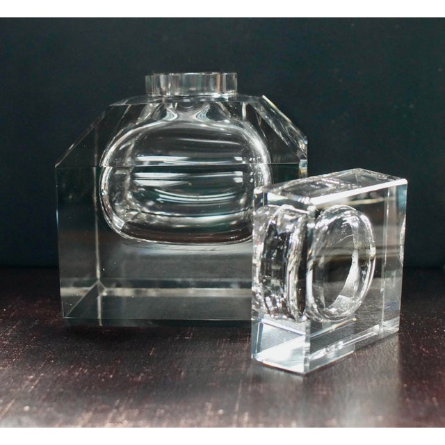1920s Victorian Dumpy Glass Inkwell, 1920s For Sale - Image 5 of 9