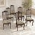 Set of 6 Antique Country French Liègeois Hand Carved Oak Dining Chairs with Needlepoint Tapestry were beautifully hand...