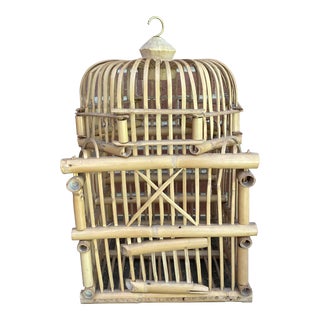 Midcentury Bamboo Birdcage For Sale