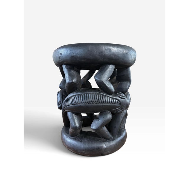 Tribal Vintage Tribal Nobility Bamileke Lizard Stool/Table Cameroon 16" H For Sale - Image 3 of 9