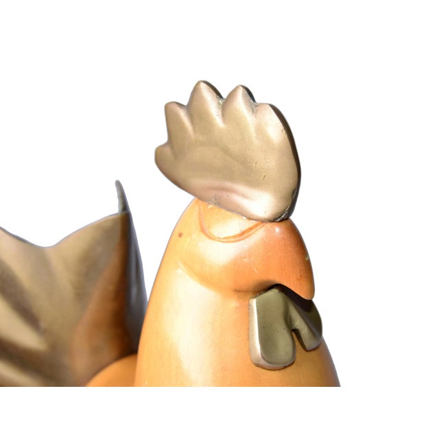 Wooden Rooster & Chicken Figurines - A Pair For Sale In Miami - Image 6 of 9