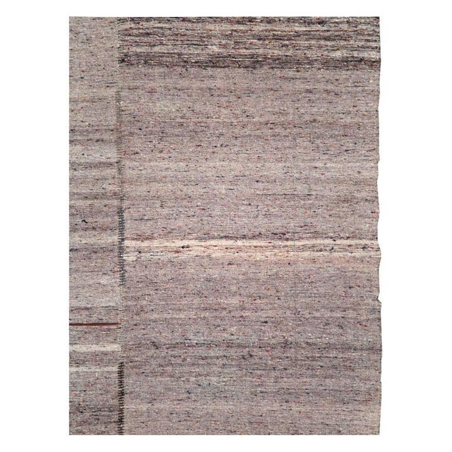 Rustic Galerie Shabab Collection Mid-20th Century Handmade Turkish Flat-Weave Kilim Accent Rug in Purple Pewter For Sale - Image 3 of 10