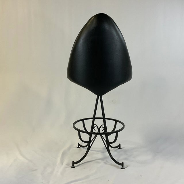 1960s 1960s Wrought Iron & Black Leatherette Daystrom Barstools - Set of 4. For Sale - Image 5 of 13
