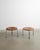 A rare and iconic pair of danish mid century modern "pk33" stools in b rushed chromium plated steel and original brown and...