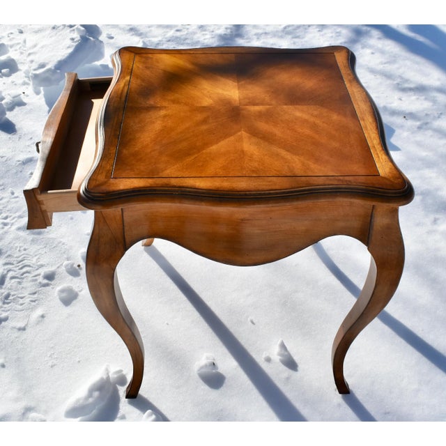 Brown Vintage Century Destinations Square French Provincial Side Table W/Drawer For Sale - Image 8 of 12