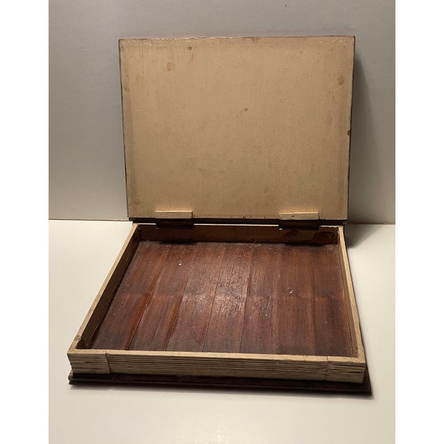 1930s Wooden Book Form Folk Art Box For Sale - Image 6 of 6