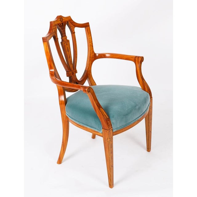 Antique Shield Back Satinwood Dining Chairs from Cowtan & Sons, 19th Century, Set of 8 For Sale - Image 3 of 18