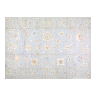 Turkish Oushak Hand Knotted Wool Rug, 10'x14' For Sale