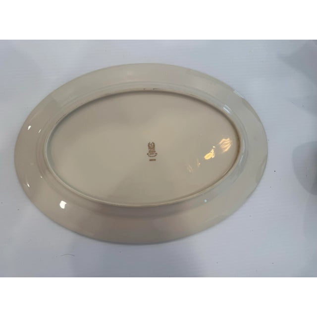 Traditional Lenox Oval Serving Platter Springdale With Platinum Trim For Sale - Image 3 of 8