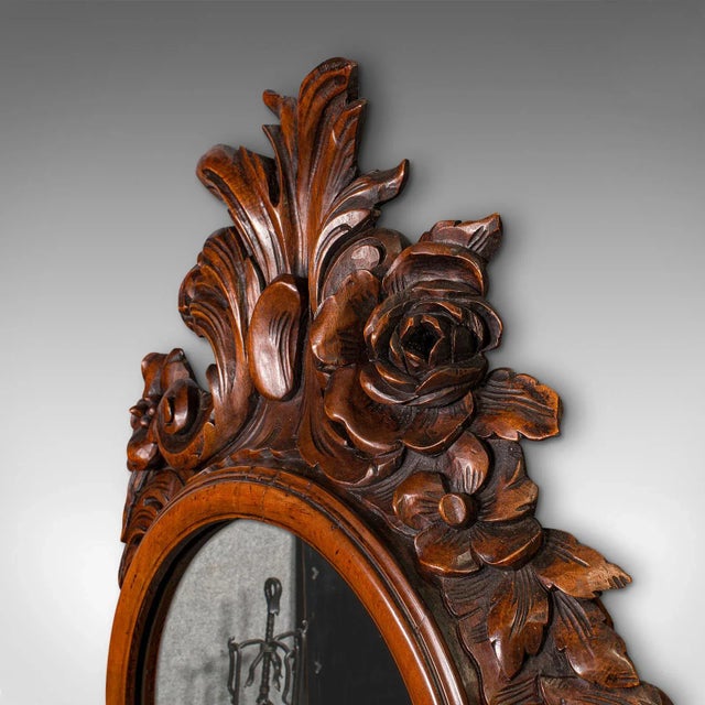 Antique Rococo Mirror, Italian, Carved Fruitwood, Hall, Lounge, Victorian, 1900 For Sale - Image 6 of 10